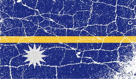 Flag of Nauru with old texture. Vector illustrationのイラスト素材