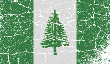 Flag of Norfolk Island with old texture. Vector illustrationのイラスト素材
