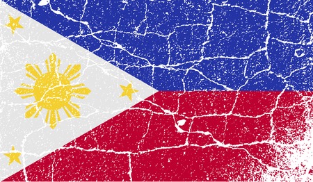 Flag of Philippiines with old texture. Vector illustrationのイラスト素材