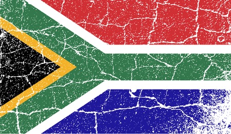 Flag of South Africa with old texture. Vector illustrationのイラスト素材