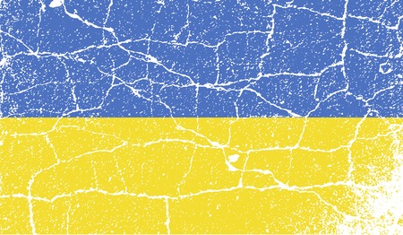 Flag of Ukraine with old texture. Vector illustrationのイラスト素材