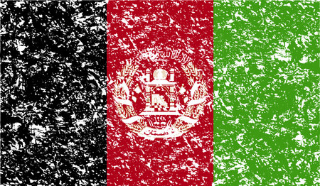 Flag of Afghanistan with old texture. Vector illustrationのイラスト素材