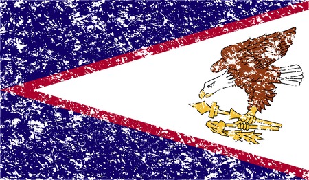 Flag of American Samoa with old texture. Vector illustrationのイラスト素材