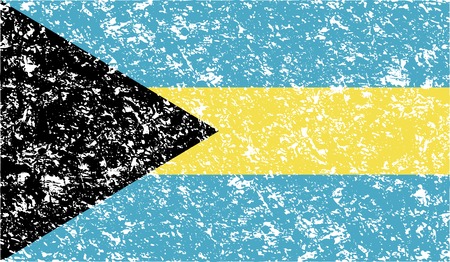 Flag of Bahamas with old texture. Vector illustrationのイラスト素材
