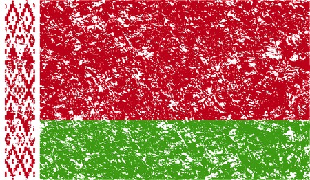 Flag of Belarus with old texture. Vector illustrationのイラスト素材