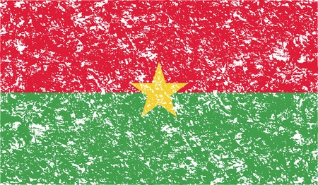 Flag of Burkina Faso with old texture. Vector illustrationのイラスト素材
