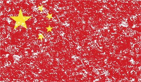 Flag of China with old texture. Vector illustrationのイラスト素材