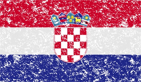 Flag of Croatia with old texture. Vector illustrationのイラスト素材