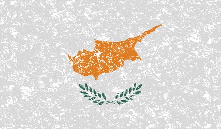 Flag of Cyprus with old texture. Vector illustrationのイラスト素材