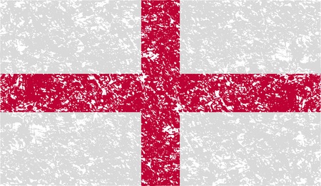 Flag of England with old texture. Vector illustrationのイラスト素材