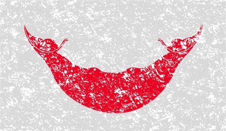 Flag of Easter Rapa Nui, CHILE with old texture. Vector illustrationのイラスト素材