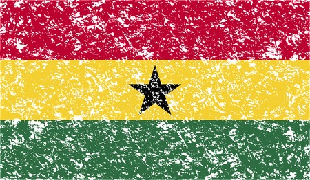 Flag of Ghana with old texture. Vector illustrationのイラスト素材