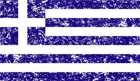 Flag of Greece with old texture. Vector illustrationのイラスト素材