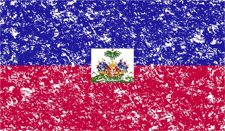Flag of Haiti with old texture. Vector illustrationのイラスト素材