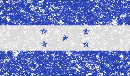 Flag of Honduras with old texture. Vector illustrationのイラスト素材