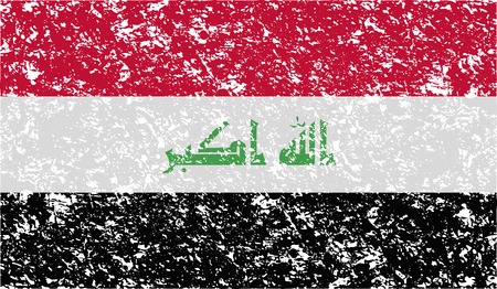 Flag of Iraq with old texture. Vector illustrationのイラスト素材