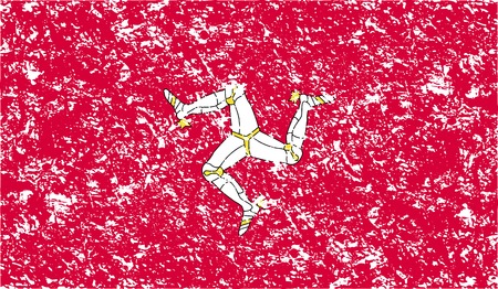 Flag of Isle of man with old texture. Vector illustrationのイラスト素材