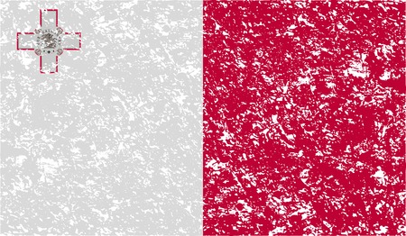 Flag of Malta with old texture. Vector illustrationのイラスト素材