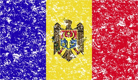 Flag of Moldova with old texture. Vector illustrationのイラスト素材