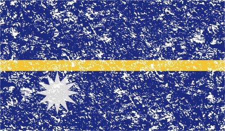 Flag of Nauru with old texture. Vector illustrationのイラスト素材