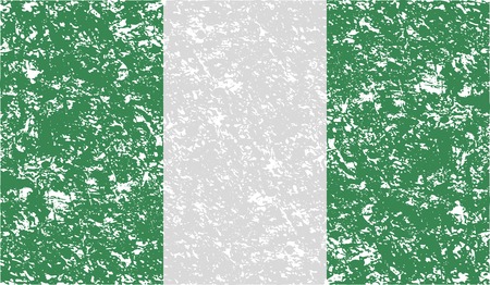 Flag of Nigeria with old texture. Vector illustrationのイラスト素材