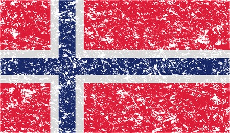 Flag of Norway with old texture. Vector illustrationのイラスト素材