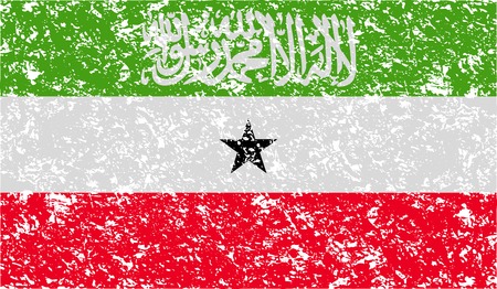 Flag of Somaliland with old texture. Vector illustrationのイラスト素材