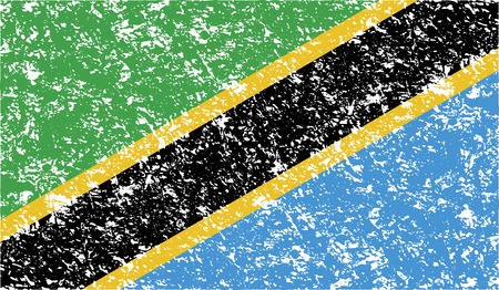 Flag of Tanzania with old texture. Vector illustrationのイラスト素材