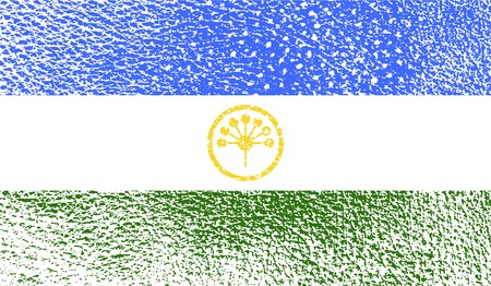 Flag of Bashkortostan with old texture.のイラスト素材