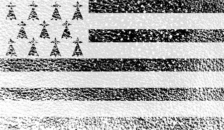Flag of Brittany with old texture. Vector illustrationのイラスト素材