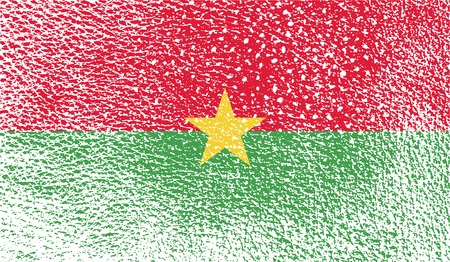 Flag of Burkina Faso with old texture. Vector illustrationのイラスト素材