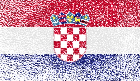 Flag of Croatia with old texture. Vector illustrationのイラスト素材