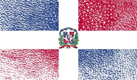 Flag of Dominican Republic with old texture. Vector illustrationのイラスト素材