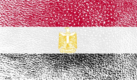 Flag of Egypt with old texture. Vector illustrationのイラスト素材