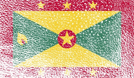 Flag of Grenada with old texture. Vector illustrationのイラスト素材