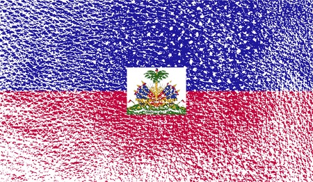 Flag of Haiti with old texture. Vector illustrationのイラスト素材