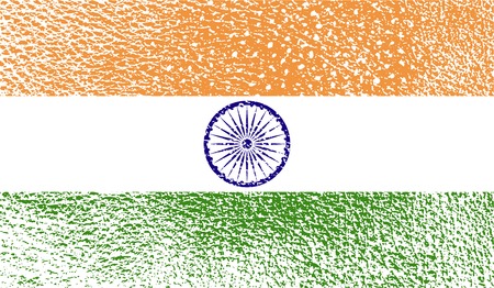 Flag of India with old texture. Vector illustrationのイラスト素材