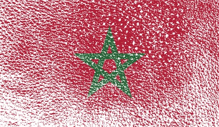 Flag of Morocco with old texture. Vector illustrationのイラスト素材