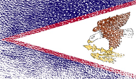 Flag of American Samoa with old texture. Vector illustrationのイラスト素材
