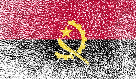 Flag of Angola with old texture. Vector illustrationのイラスト素材