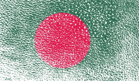 Flag of Bangladesh with old texture. Vector illustrationのイラスト素材