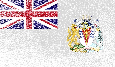 Flag of British Antarctic Territory with old texture. Vector illustrationのイラスト素材