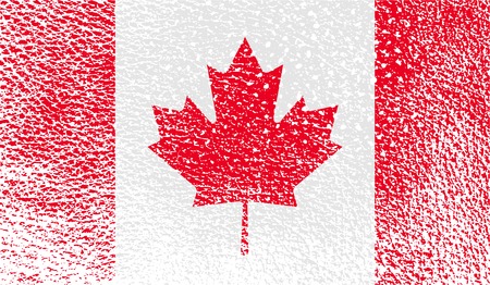 Flag of Canada with old texture. Vector illustrationのイラスト素材