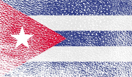Flag of Cuba with old texture. Vector illustrationのイラスト素材