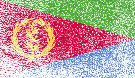 Flag of Eritrea with old texture. Vector illustrationのイラスト素材