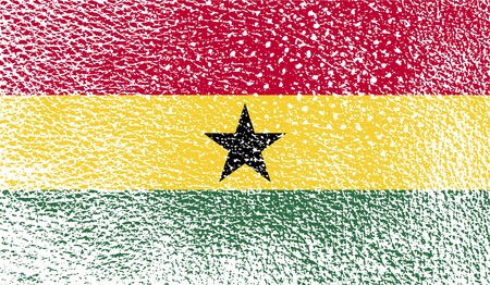 Flag of Ghana with old texture. Vector illustrationのイラスト素材