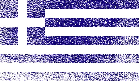 Flag of Greece with old texture. Vector illustrationのイラスト素材