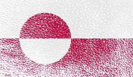 Flag of Greenland with old texture. Vector illustrationのイラスト素材