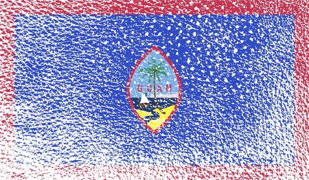 Flag of Guam with old texture. Vector illustrationのイラスト素材
