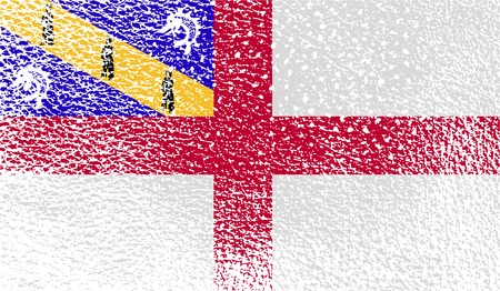 Flag of Herm with old texture. Vector illustrationのイラスト素材